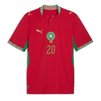 Marocko Ayoub El Kaabi #20 Hemmatröja VM 2026 Kortärmad